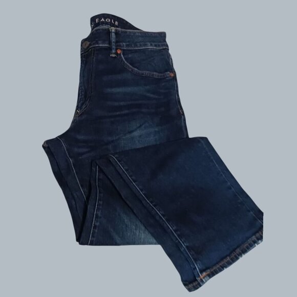 American Eagle Next Level Flex Mens Slim Straight Jeans Size 34x30 Light Blue De - Picture 9 of 10